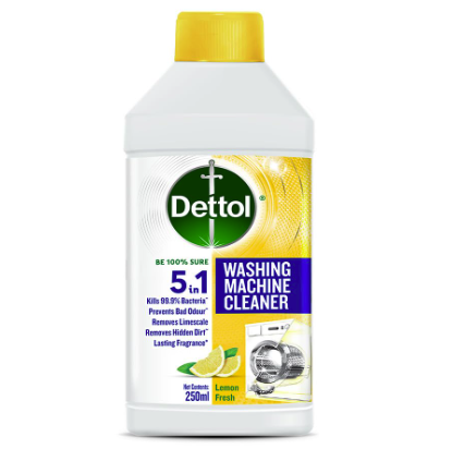 Dettol 5 in 1 Washing Machine Cleaner & Descaling Liquid for top load and front load| Lemon 250ml 