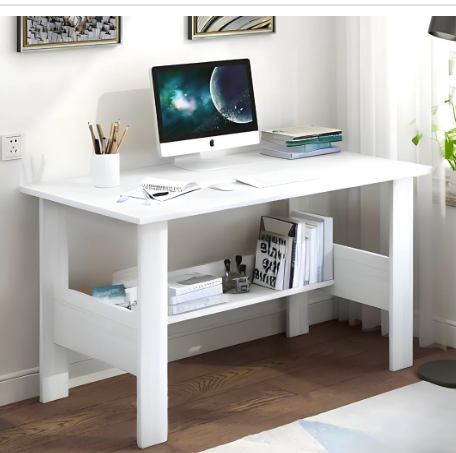 Callas Engineered Wood Computer Desk with Shelf – Modern Laptop Study Table for Home Office